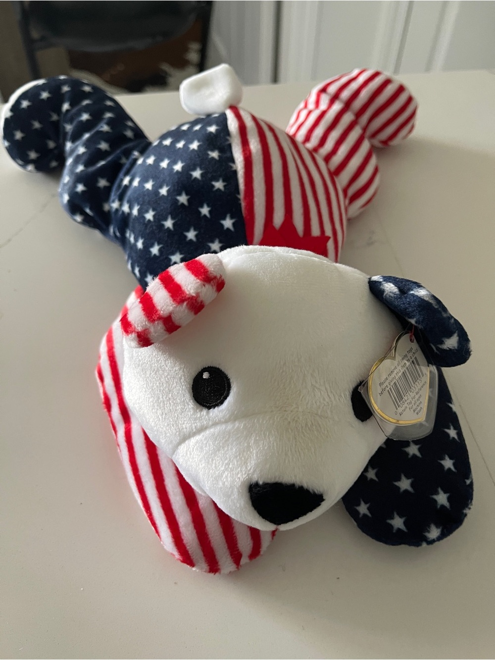 Ty Pillow Pals "Sparkler" USA Bear Retired 1999 MWMT USA Excl. Great Condition